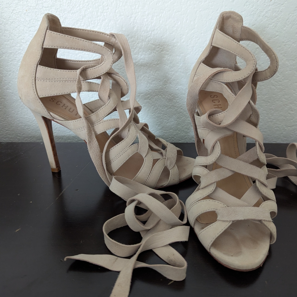 Schultz Beige Strappy Heels